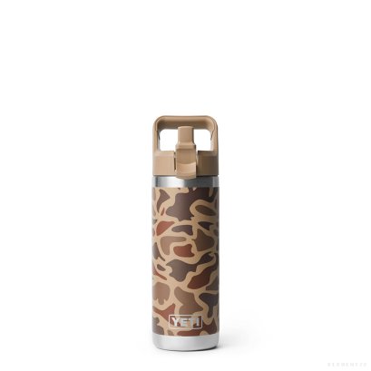 RAMBLER 18 OZ BOTTLE WITH STRAW CAP WETLANDS CAMO